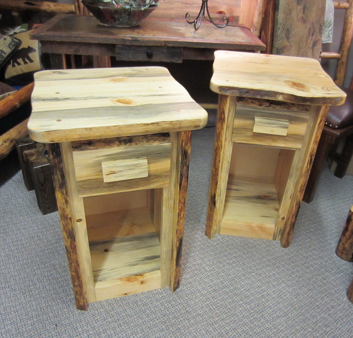 Northwest Handmade Furniture Blue Pine 1 Drawer w/ Enclosed Shelf